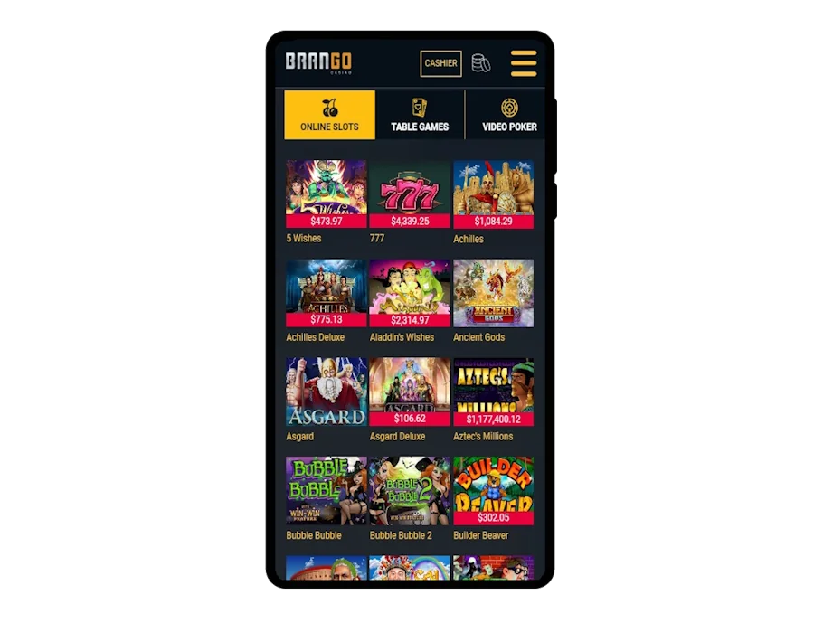 Brango Casino mobile vers